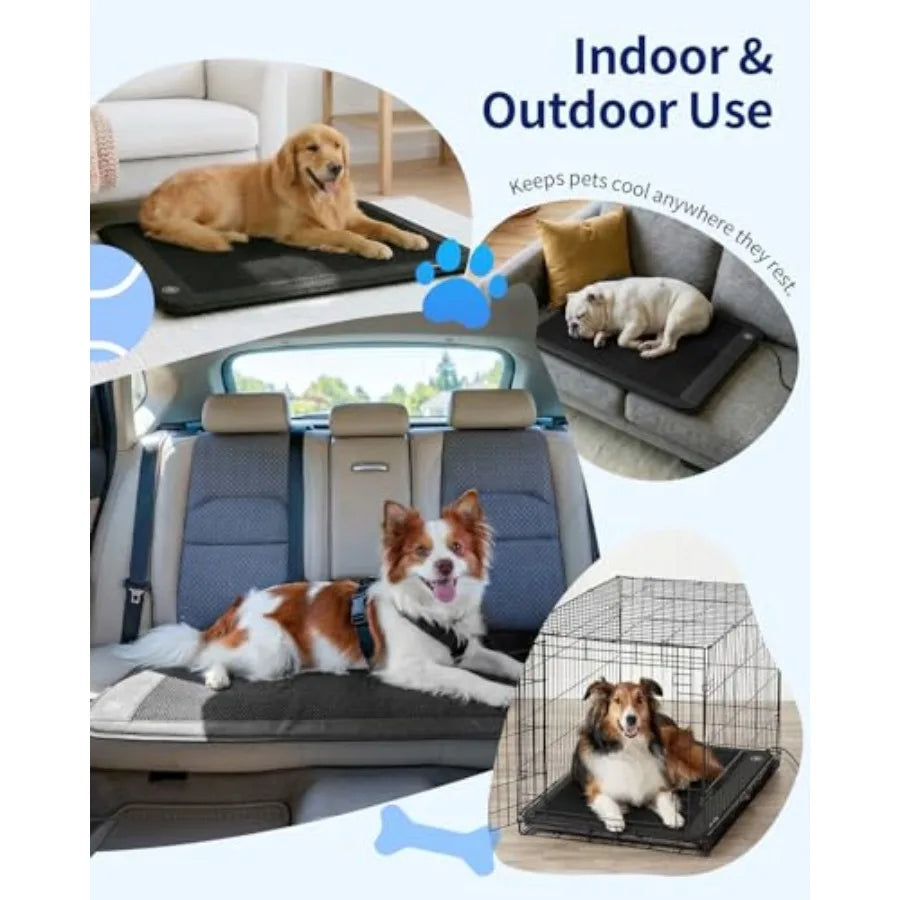 Electric Dog Cooling Mat, 30"x24" Pet Cooling Mat Indoor for Dogs and Cats, 3 Cooling Levels, Ultra-Quiet Operation, Non-Slip C