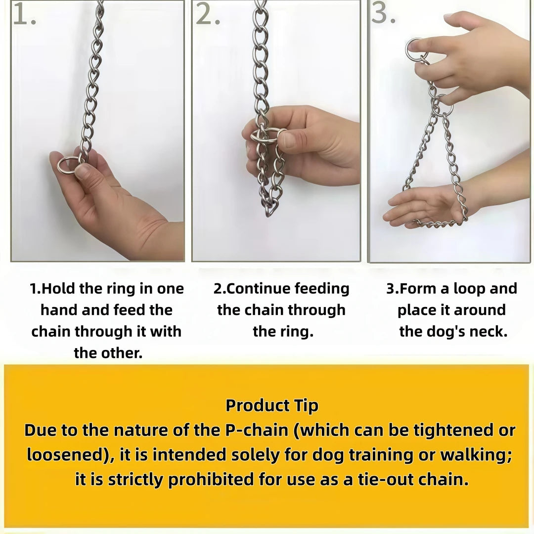 Stainless Steel Dog Choke Collar Snake Chain Anti Bite Anti Rust Training Walking Collar For Medium Large Bulldog Rottweiler Dog
