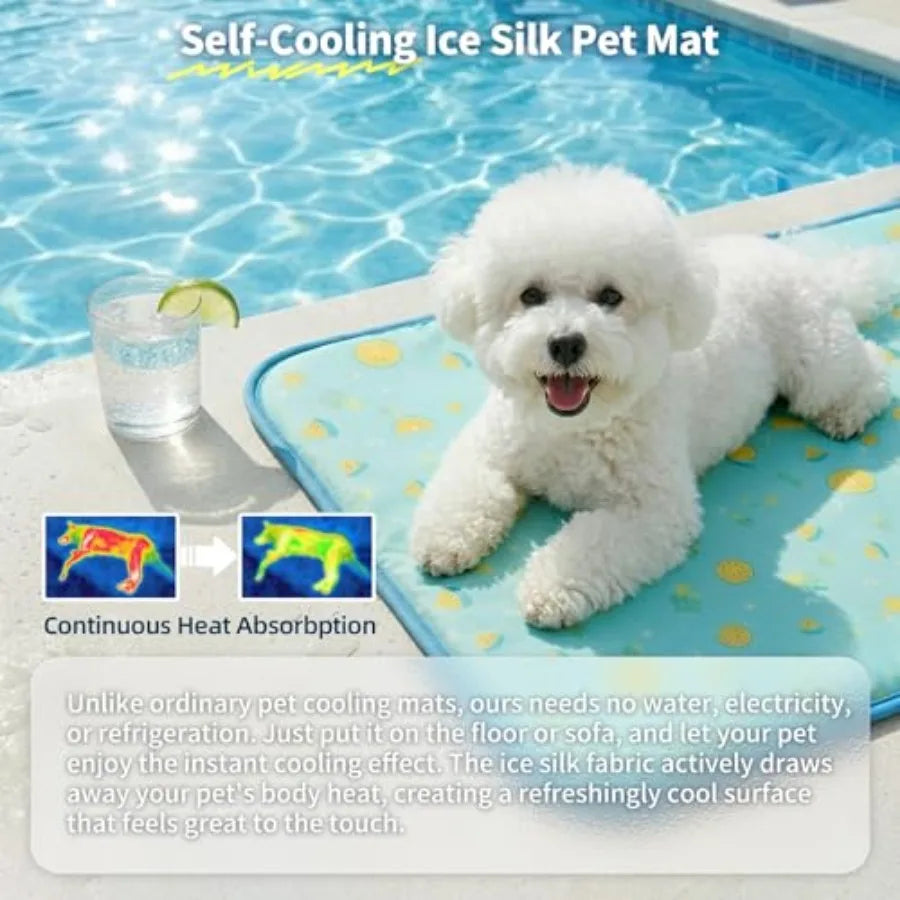 Pet Cooling Mat Ice Silk Cooling Mat for Dogs and Cats Portable and Washable Pet Cooling Blanket, Car Seats, Beds f