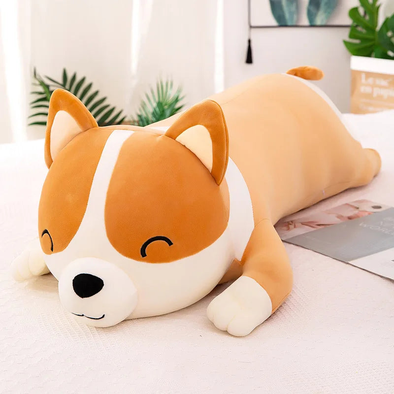 Lovely Cartoon Dog Plush Toy Creative Corgi Dog Soft Doll Sofa Cushion Hug Pillow Xmas Gift b2552