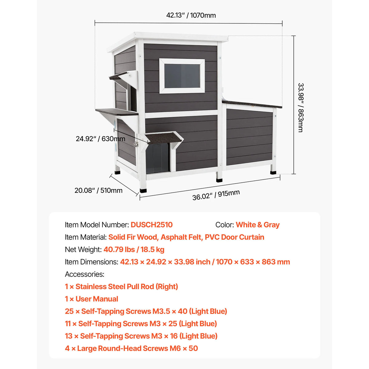 SucceBuy Heated Cat House Insulated Wooden House for Outdoor Cats with Heating Pad Openable Asphalt Roof for 1-3 Cats in Winter
