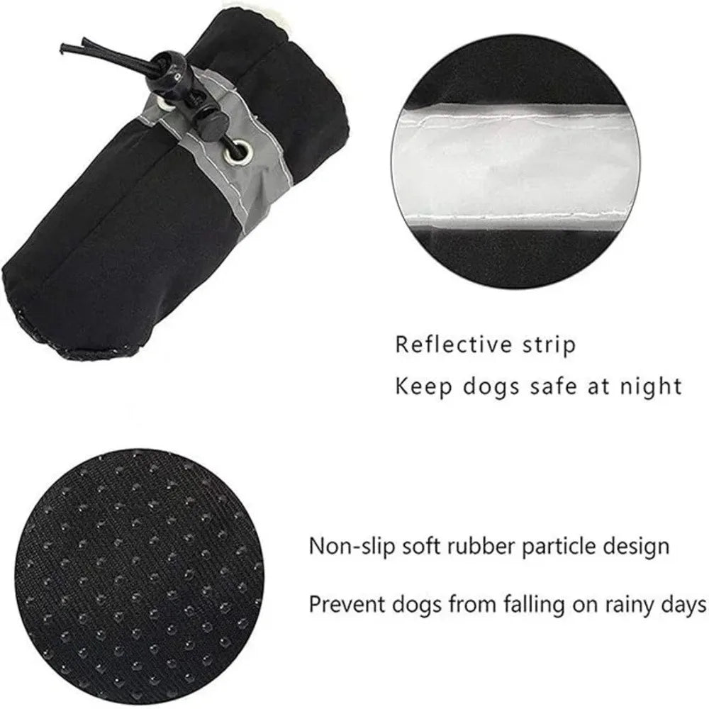 4 Pcs Dog Boots, Waterproof & Warm. Paw Protectors for Small/Medium Dogs, Easy to Put On