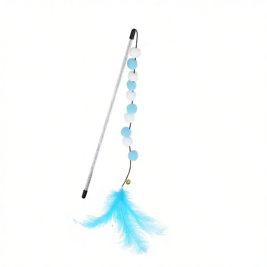 1pc/3pcs Blue Fairy Cat Teaser Wand, Durable Cat Toy, Pet Cat Interactive Supplies