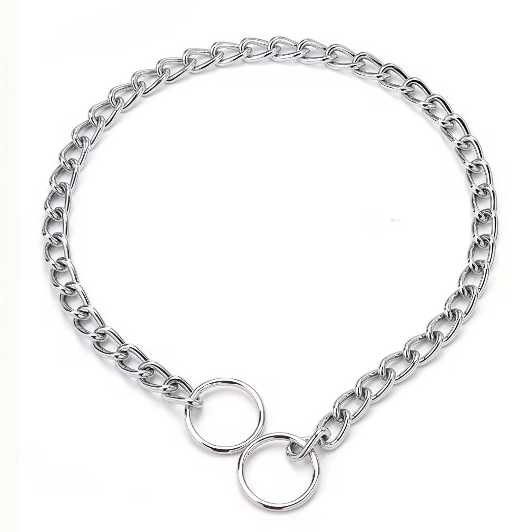 Stainless Steel Dog Choke Collar Snake Chain Anti Bite Anti Rust Training Walking Collar For Medium Large Bulldog Rottweiler Dog