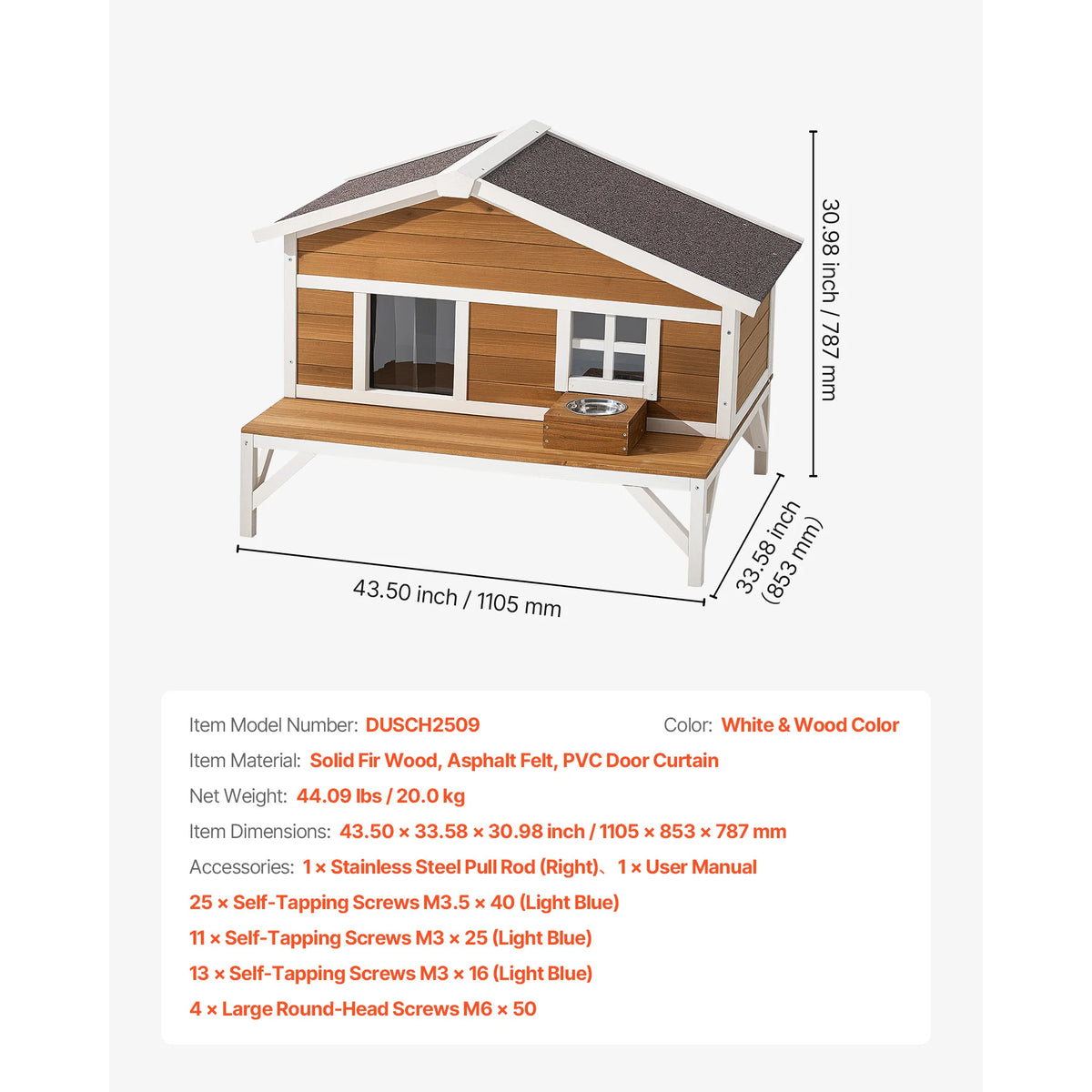 SucceBuy Heated Cat House Insulated Wooden House for Outdoor Cats with Heating Pad Openable Asphalt Roof for 1-3 Cats in Winter