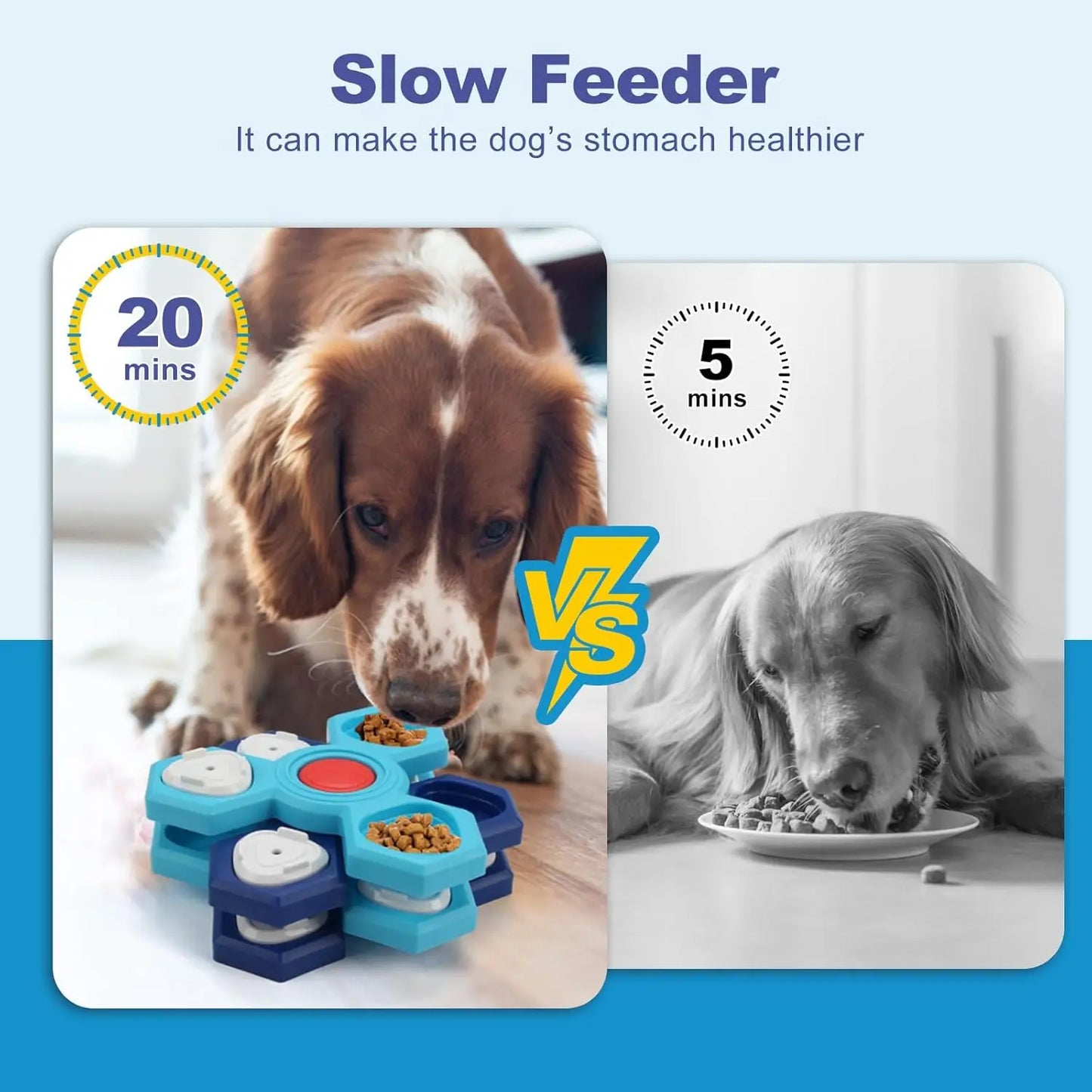 4 Layer Interactive Slow Feeder Dog Bowl - Multi-Layer Rotating Puzzle Toy For Mental Stimulation, Non-Slip Design Fits Small/Medium/Large Dogs