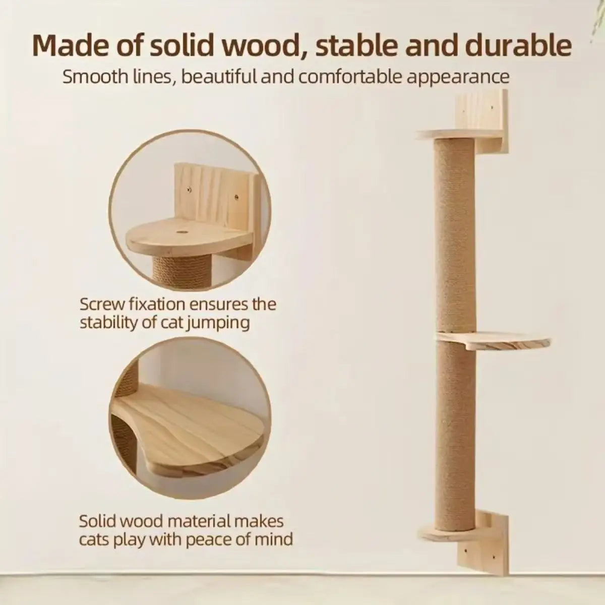 Solid wood climbing frame, sword hemp rope staircase, wooden cat climbing frame, cat staircase DIY assembly, cat climbing ladder