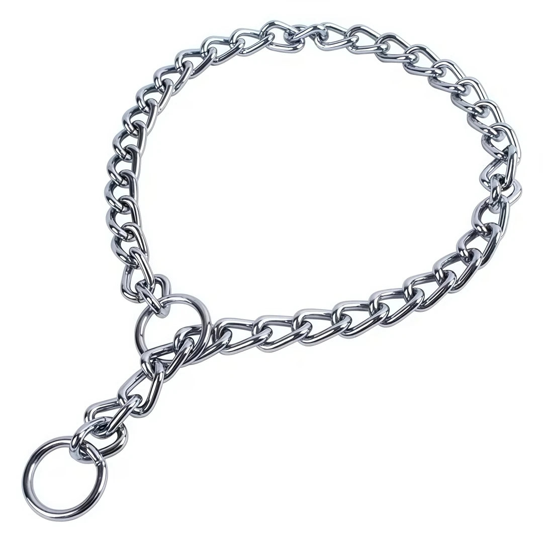 Stainless Steel Dog Choke Collar Snake Chain Anti Bite Anti Rust Training Walking Collar For Medium Large Bulldog Rottweiler Dog
