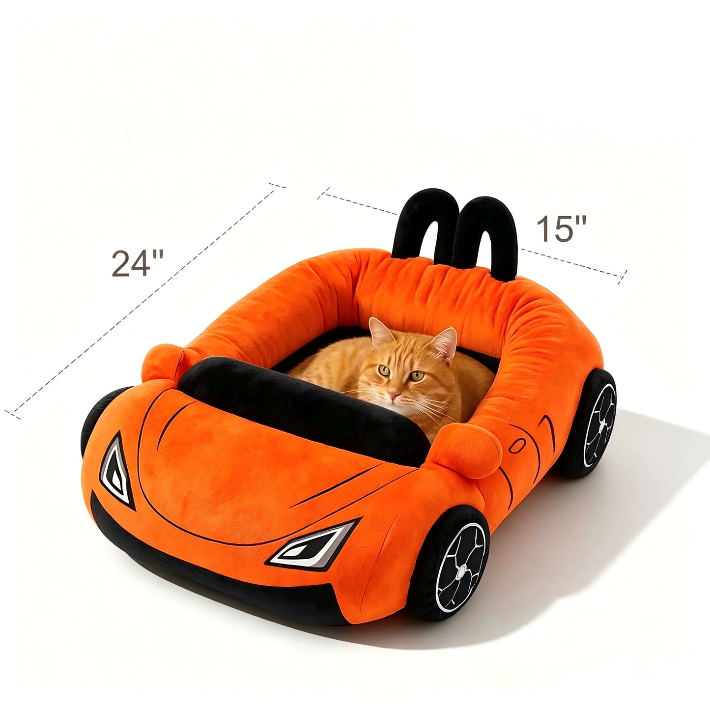 Cute Cat Beds Kitten Bed Soft and Cozy Small Dog Beds with Pillow Washable Pet Mat for Puppy and Kitty Funny Supercar Cat Toys