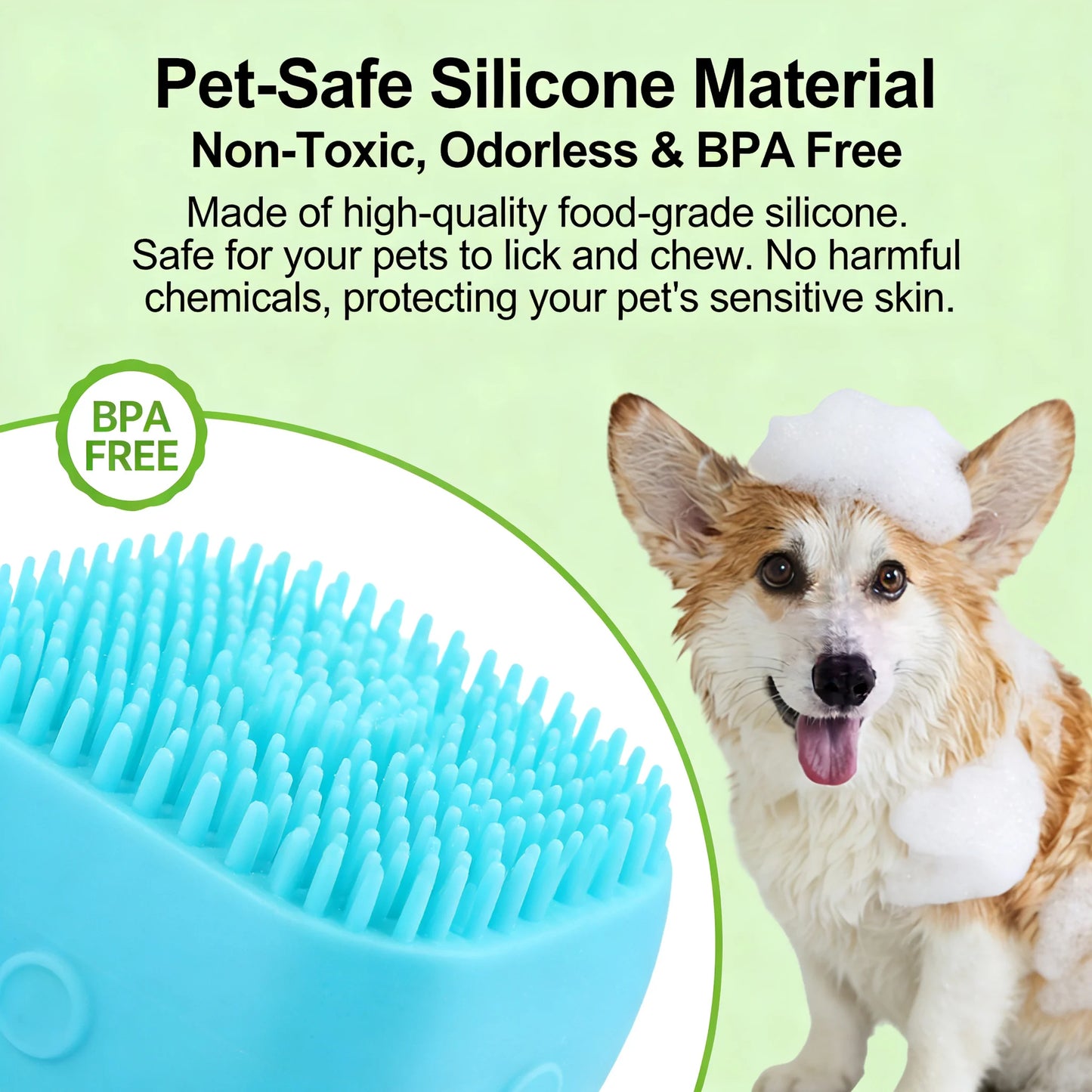 Pet Bath Gloves for Dogs & Cats Soft Silicone Massage Brush Gloves for Grooming Bathing & Fur Cleaning