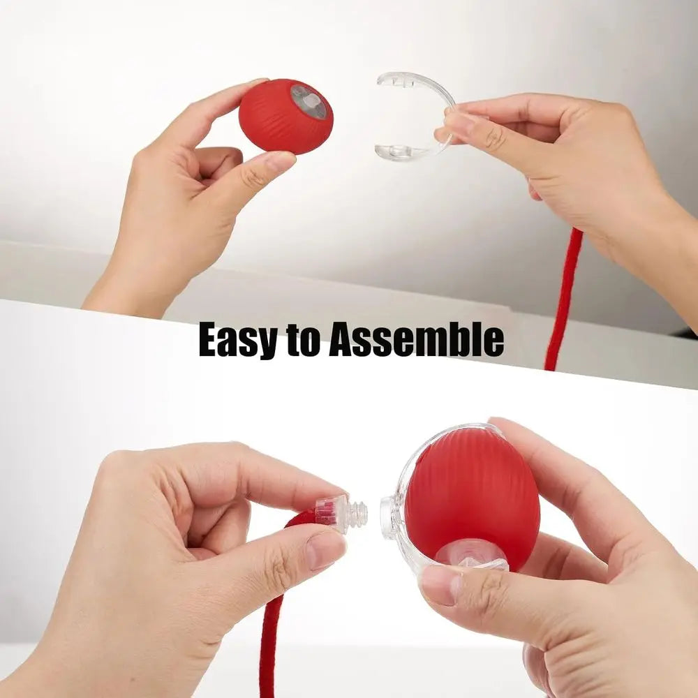 Interactive Dog Cat Toy Ball, Upgraded Rechargeable Smart Automatic Rolling Pet Ball with Tail, Ast Moving Toy for Bored Indoor