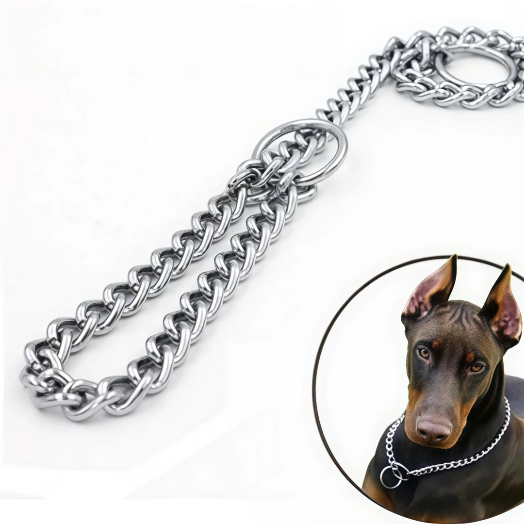 Stainless Steel Dog Choke Collar Snake Chain Anti Bite Anti Rust Training Walking Collar For Medium Large Bulldog Rottweiler Dog