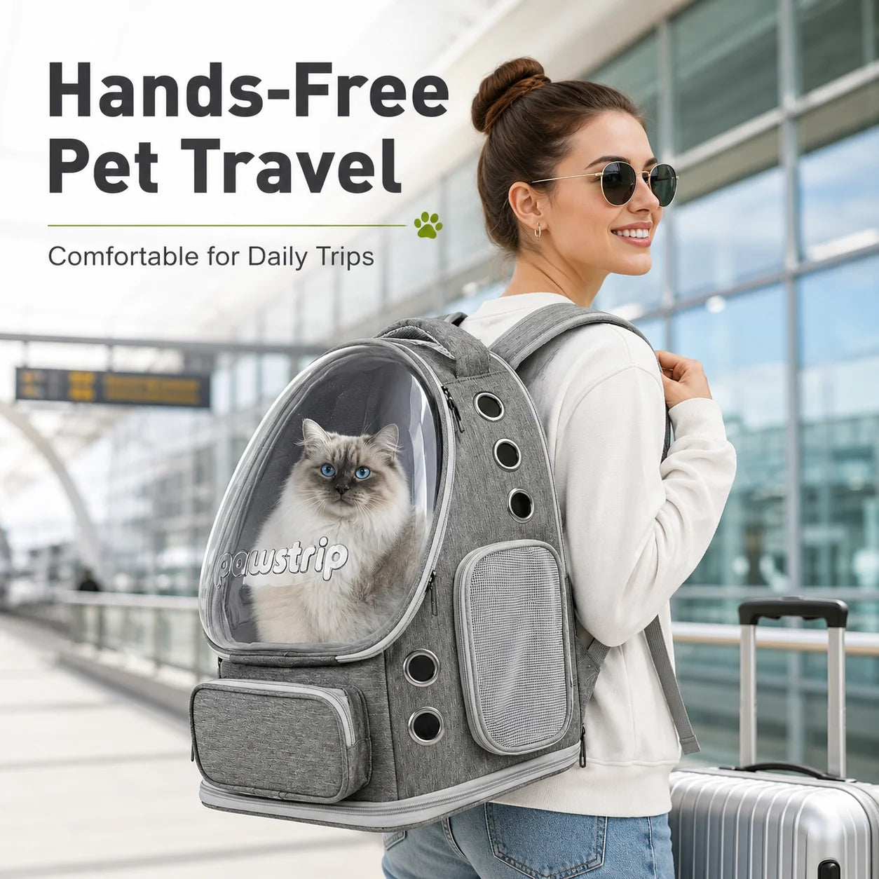 Space Capsule Cat Backpack Carrier Transparent Bubble Window Pet Travel Bag Breathable for Cats Small Dogs Outdoor Trip