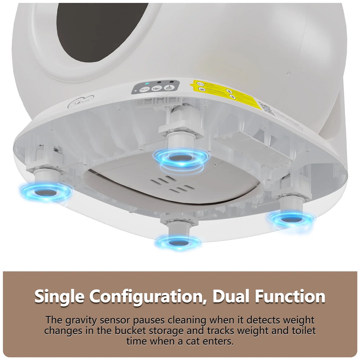 DOEL Smart Self-Cleaning Cat Litter Box With App Control, Only Supports 2.4G WiFi, 78L Capacity,Includes Trash Bags, 4 Set Of Gravity Sensors For Cat Safety Compatible With Tofu & Mixed Litters, Automatic Cat Litter Box