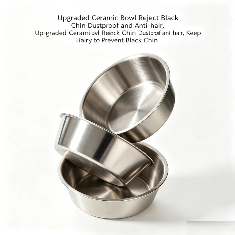 Pet Dual Bowl, Automatic Water Addition, Stainless Steel Feeder, Cat And Dog Bowl, Easy To Clean Pet Supplies