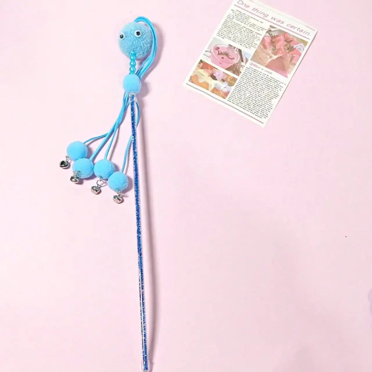 1pc/3pcs Blue Fairy Cat Teaser Wand, Durable Cat Toy, Pet Cat Interactive Supplies