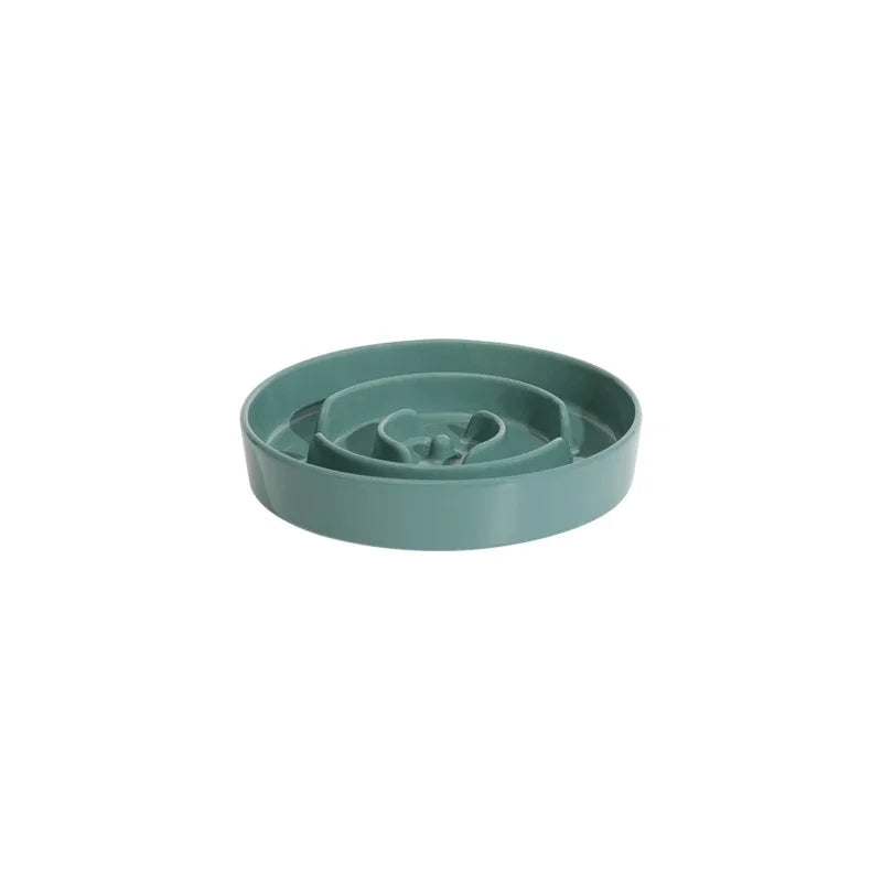 Small Dog Slow Feed Bowl Elevated Cat Drinking Eating Ceramic Bowls with Wooden Stand Pet Anti-Gulping Feeding Food Water Plate