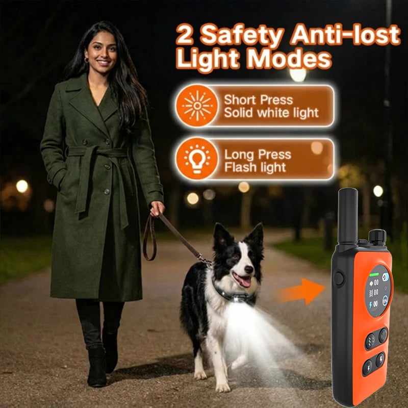 Electric Dog Training Collar Digital Rechargeable Remote Control IPX7 Waterproof Vibrator Pet Dog Bark Stop Shock Collar