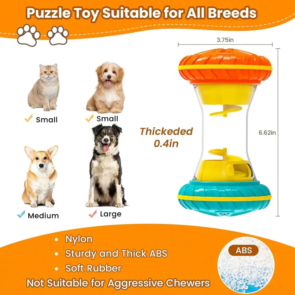 Interactive Dog Toys, Dog Puzzle Toys, Smart Dog Enrichment Toys to Keep Them Busy, Treat Dispensing Toy Slow Puzzle Feeder, Yel