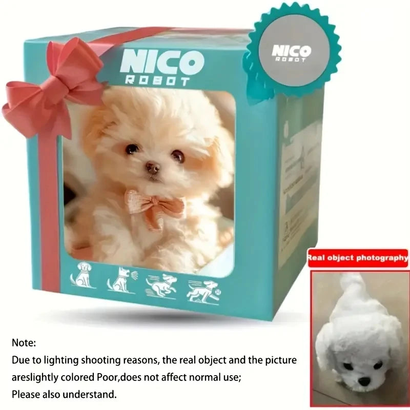 The 2026 upgraded version of the simulated puppy robot, an extremely realistic electric bionic dog toy, featuring automatic walking, barking, and wagging tail functions, is an interactive electronic pet for children. It comes