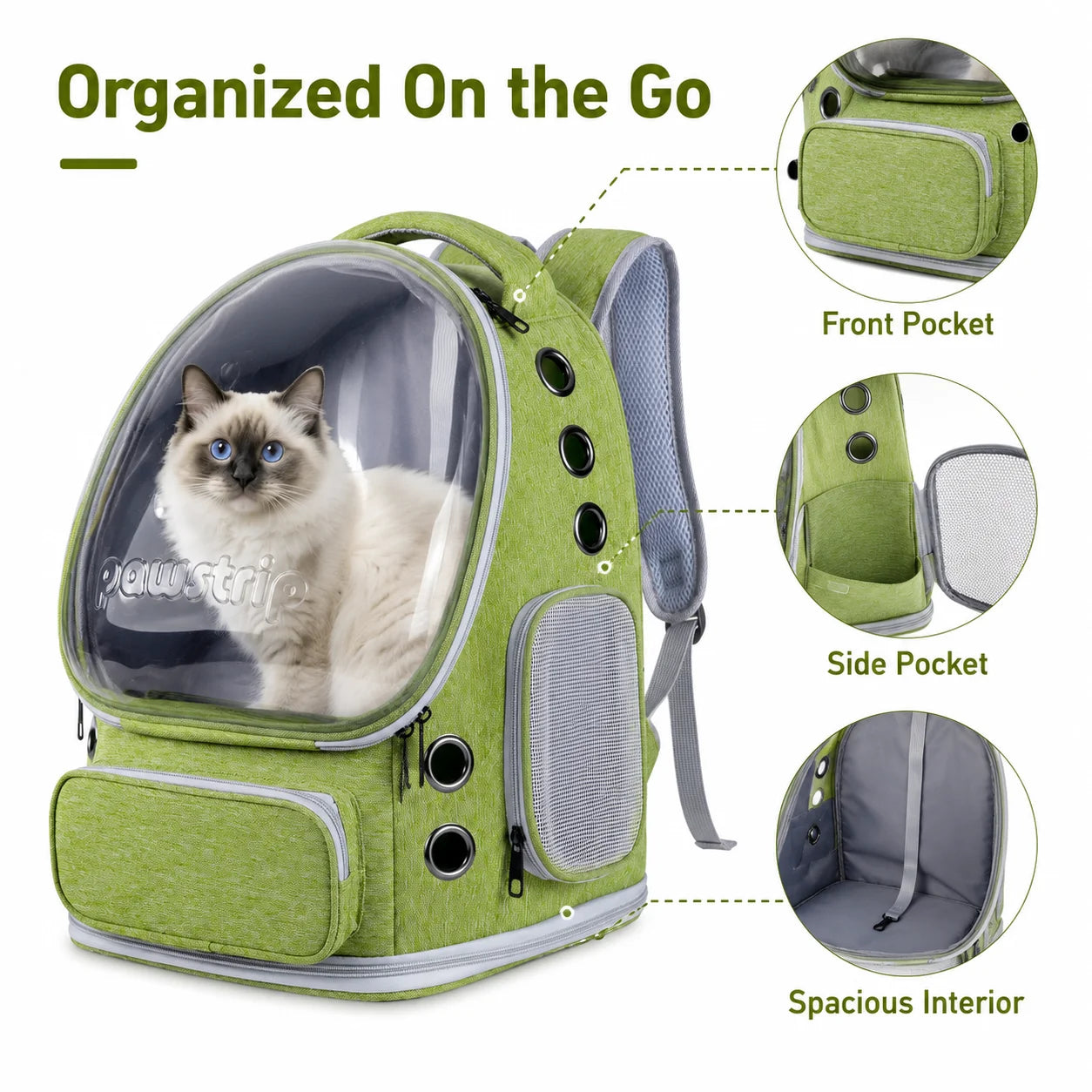 Space Capsule Cat Backpack Carrier Transparent Bubble Window Pet Travel Bag Breathable for Cats Small Dogs Outdoor Trip