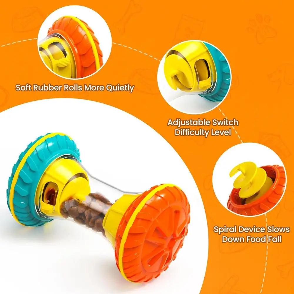 Interactive Dog Toys, Dog Puzzle Toys, Smart Dog Enrichment Toys to Keep Them Busy, Treat Dispensing Toy Slow Puzzle Feeder, Yel