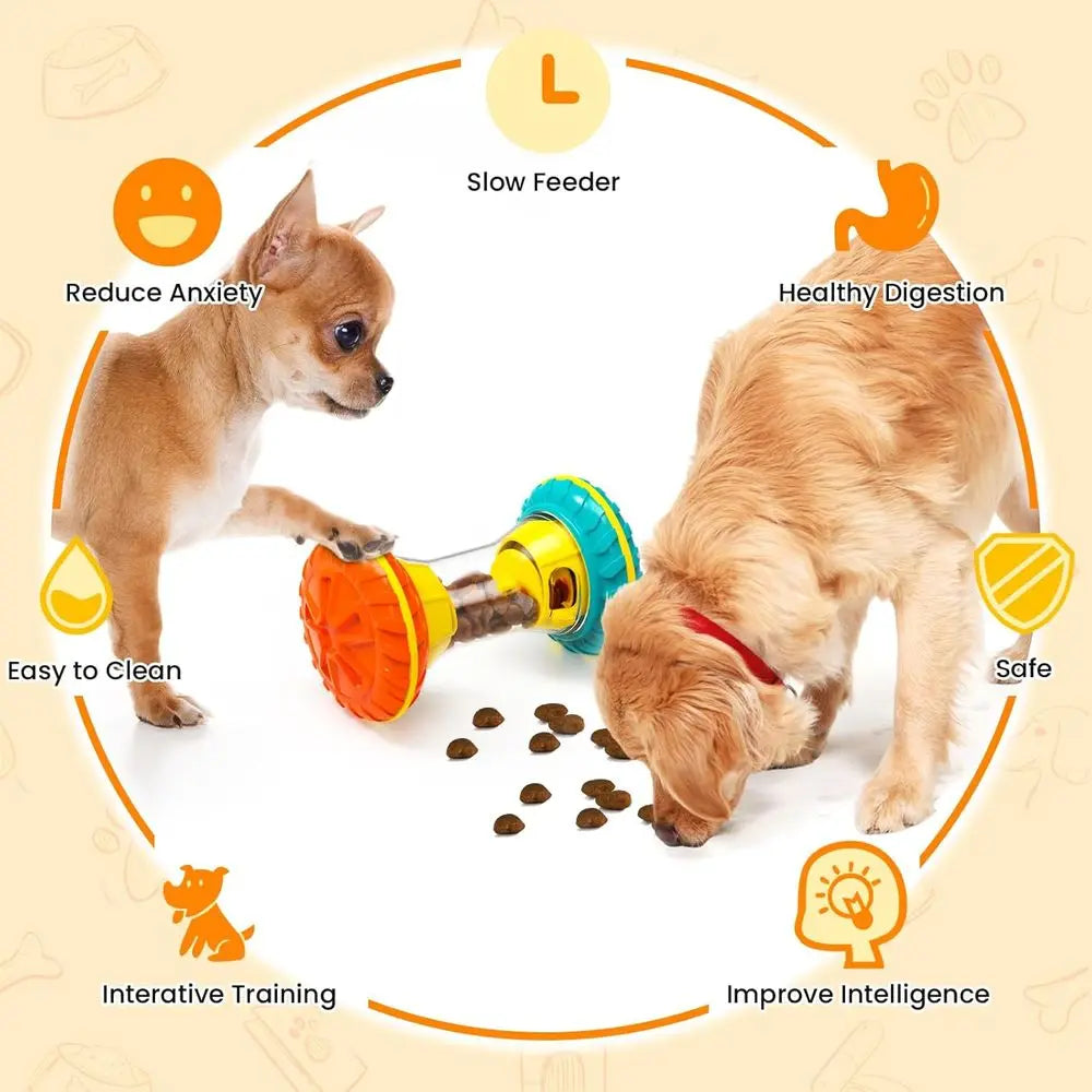 Interactive Dog Toys, Dog Puzzle Toys, Smart Dog Enrichment Toys to Keep Them Busy, Treat Dispensing Toy Slow Puzzle Feeder, Yel