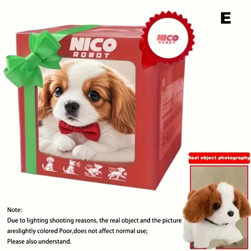 The 2026 upgraded version of the simulated puppy robot, an extremely realistic electric bionic dog toy, featuring automatic walking, barking, and wagging tail functions, is an interactive electronic pet for children. It comes