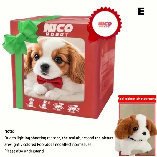 The 2026 upgraded version of the simulated puppy robot, an extremely realistic electric bionic dog toy, featuring automatic walking, barking, and wagging tail functions, is an interactive electronic pet for children. It comes