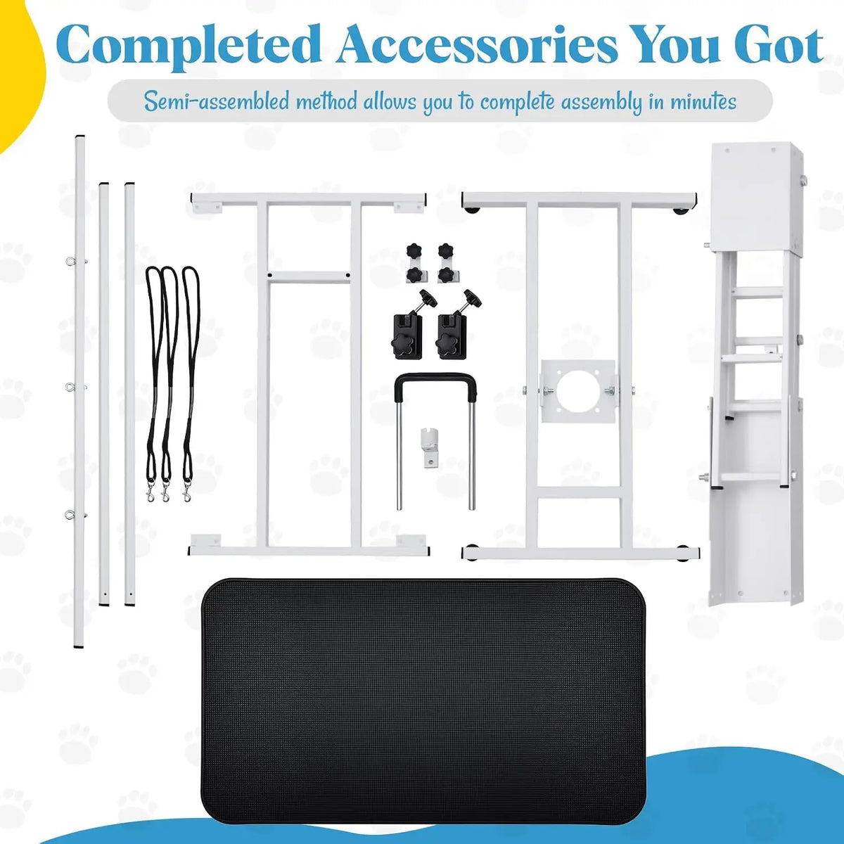 Tacleekii  43.3 in Professional Hydraulic Pet Grooming Table | 350 lbs Max Load, 3 Adjustable Nooses, Height Adjustable 22–39 in