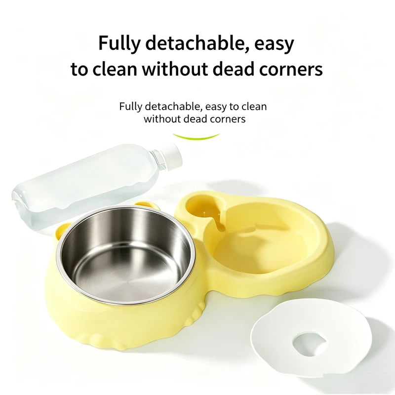 Pet Dual Bowl, Automatic Water Addition, Stainless Steel Feeder, Cat And Dog Bowl, Easy To Clean Pet Supplies