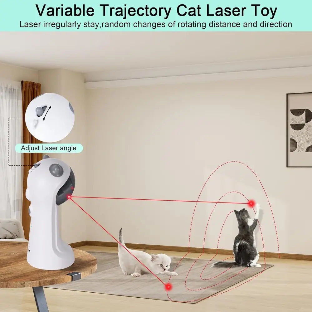 Automatic Motion-activated Cat Toy, 5 Units, 4 Speeds, Adjustable Light Angles, Random Rotating Trajectory, Rechargeable