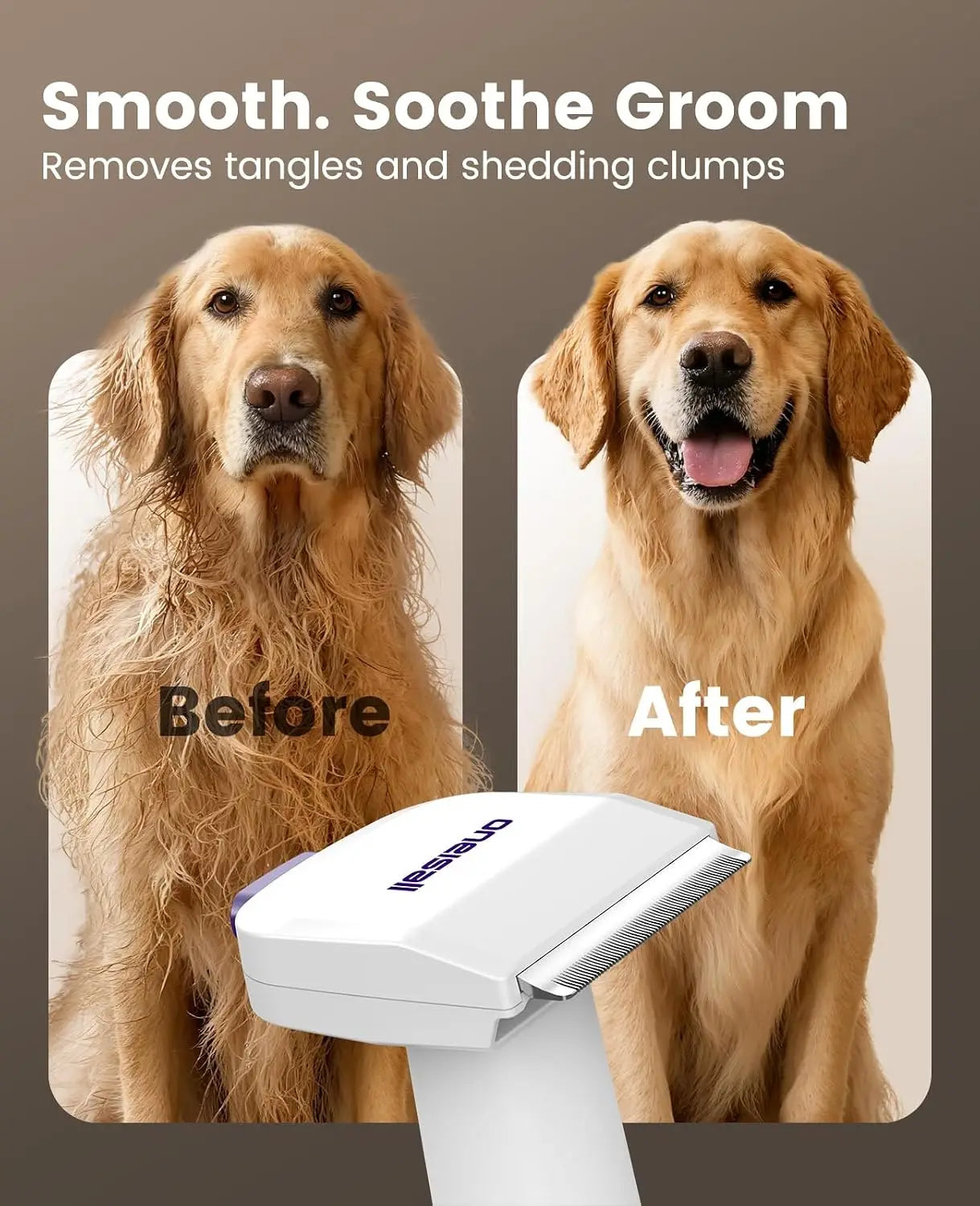 oneisall Dog Hair Vacuum Shedding Grooming Brush Kits for Pet Thick Coats | 15000Pa,3 Suction Low Noise,1.5L Dust Cup,5 in 1 Kit