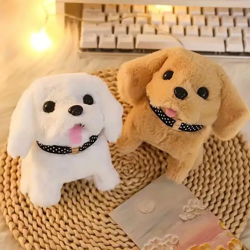 The 2026 upgraded version of the simulated puppy robot, an extremely realistic electric bionic dog toy, featuring automatic walking, barking, and wagging tail functions, is an interactive electronic pet for children. It comes