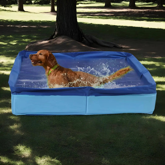 Dog Kiddie Pool PVC Square Shaped Folding Dog Bath Pool Non Inflatable Save Space small pet bathtub For Puppy Cats Pet Supplies