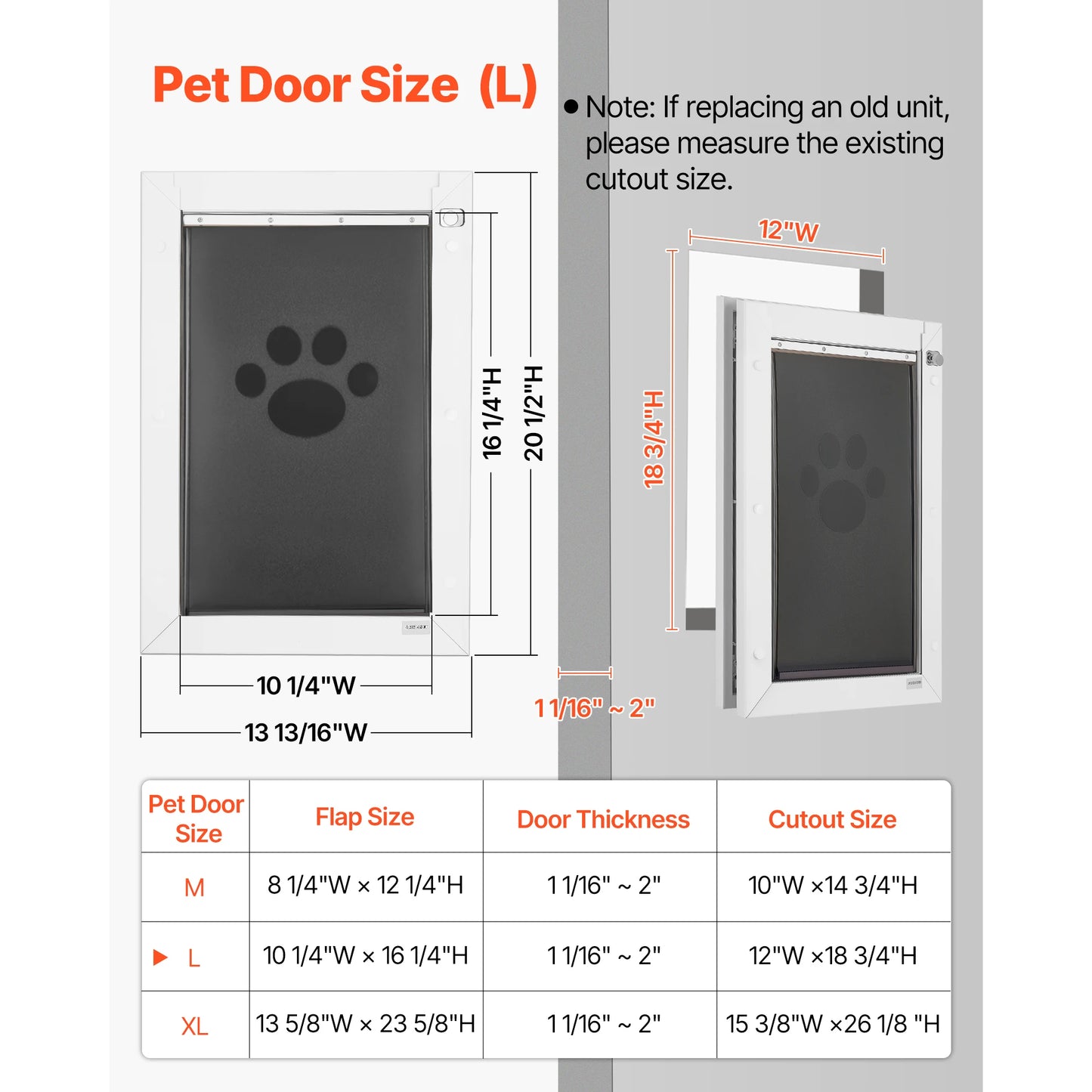SucceBuy Pet Door 2/3 Magnetic Flaps and Metal Frame Strong Weatherproof for Interior and Exterior Easy In/Out Access for Dogs