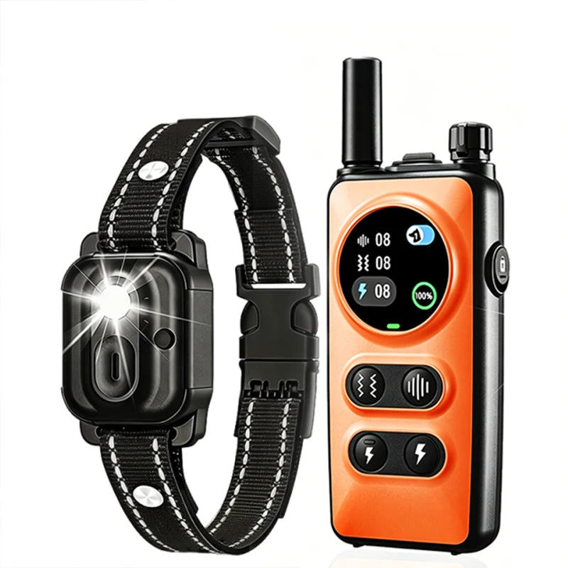 Electric Dog Training Collar Digital Rechargeable Remote Control IPX7 Waterproof Vibrator Pet Dog Bark Stop Shock Collar