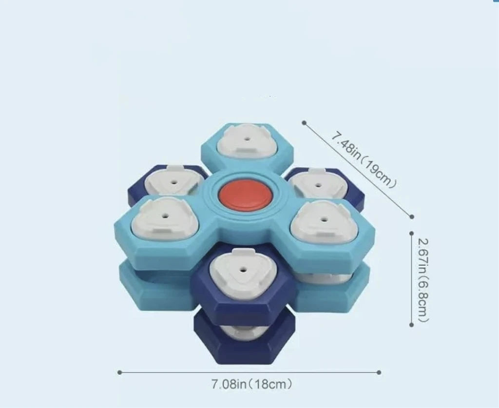 4 Layer Interactive Slow Feeder Dog Bowl - Multi-Layer Rotating Puzzle Toy For Mental Stimulation, Non-Slip Design Fits Small/Medium/Large Dogs