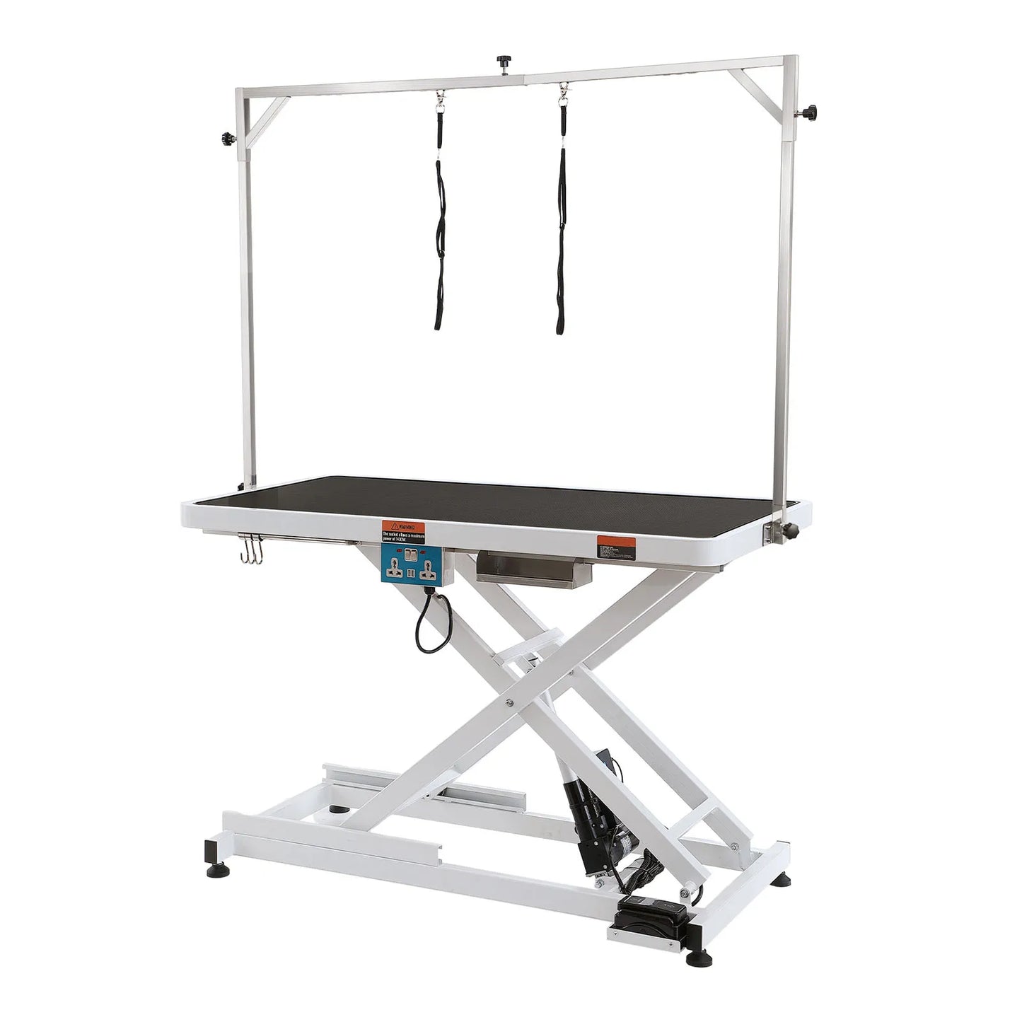 SucceBuy Electric Pet Grooming Table Heavy Duty Dog Grooming Arm for Large Dog Height Adjustable Grooming Station Slip Tabletop
