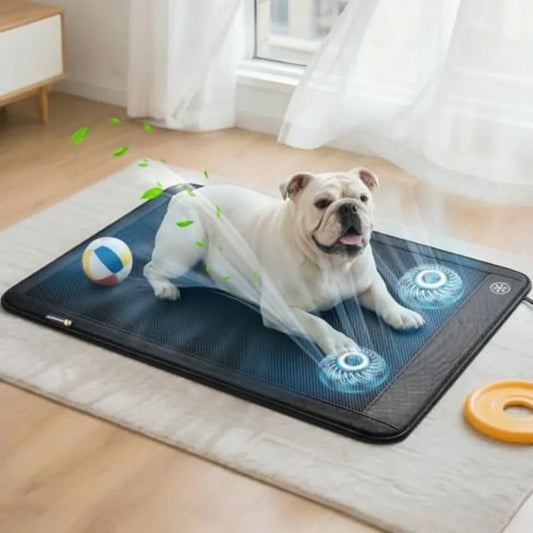 Electric Dog Cooling Mat, 30"x24" Pet Cooling Mat Indoor for Dogs and Cats, 3 Cooling Levels, Ultra-Quiet Operation, Non-Slip C