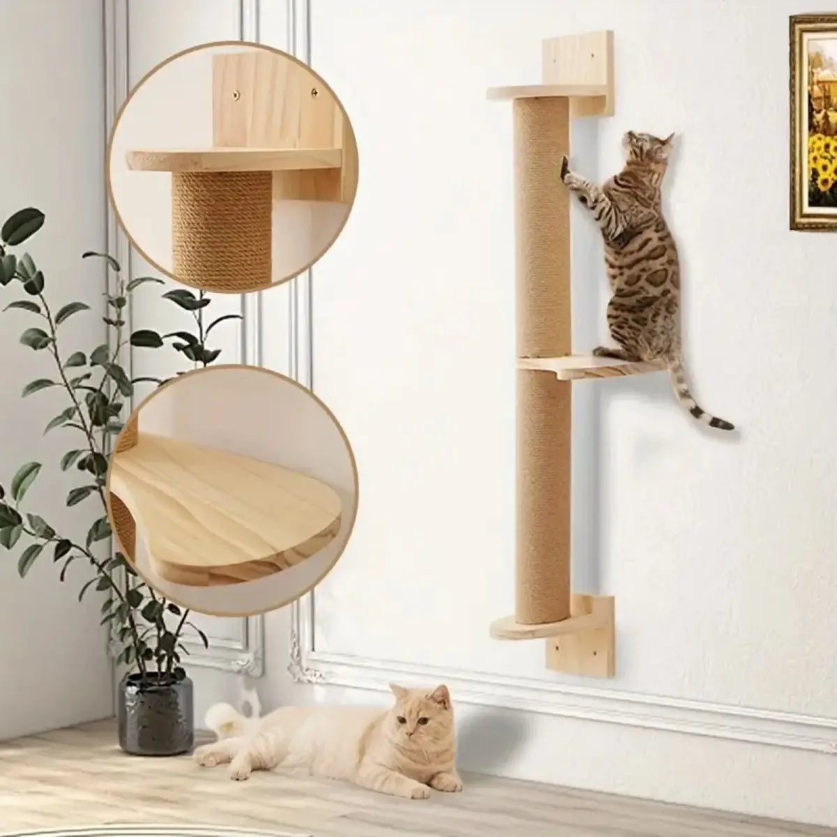 Solid wood climbing frame, sword hemp rope staircase, wooden cat climbing frame, cat staircase DIY assembly, cat climbing ladder