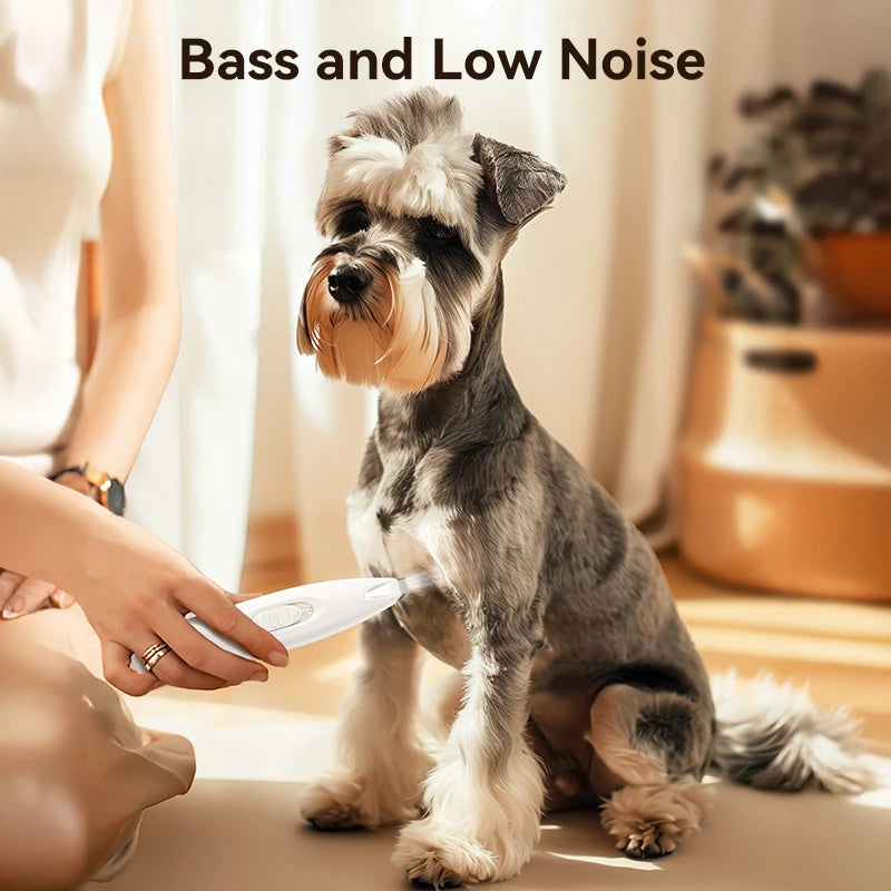 ROJECO Pet Electric Clipper For Dog Cat Claw Hair Trimmer Rechargeable Pets Dogs Foot Haircut Grooming Shaver With LED Light