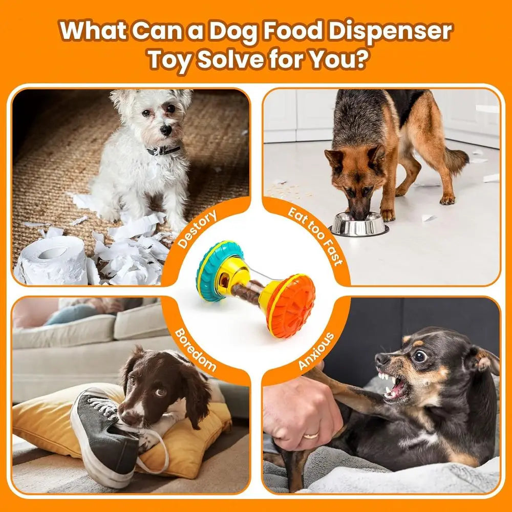 Interactive Dog Toys, Dog Puzzle Toys, Smart Dog Enrichment Toys to Keep Them Busy, Treat Dispensing Toy Slow Puzzle Feeder, Yel