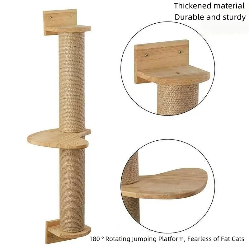 Solid wood climbing frame, sword hemp rope staircase, wooden cat climbing frame, cat staircase DIY assembly, cat climbing ladder