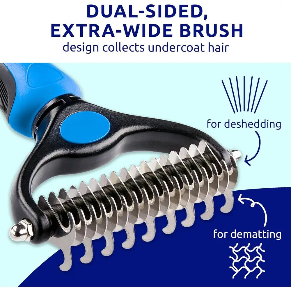 Deshedding Dog Brush or Shedding Cat Brushes, Indoor Cats, Double-Sided Brush for Deshedding & Grooming, Skin-riendly for Long &