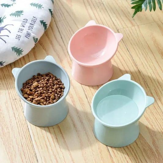 New Nordic style square mouth double-ear high-leg cat bowl pet supplies design cat bowl anti-tip feeding and drinking bowl