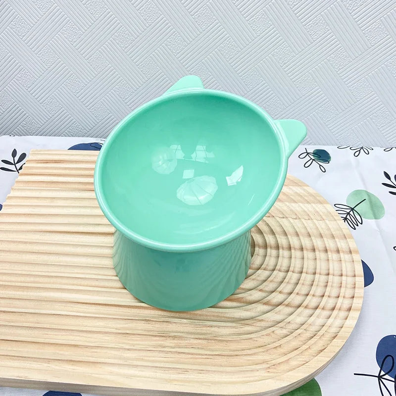 New Nordic style square mouth double-ear high-leg cat bowl pet supplies design cat bowl anti-tip feeding and drinking bowl