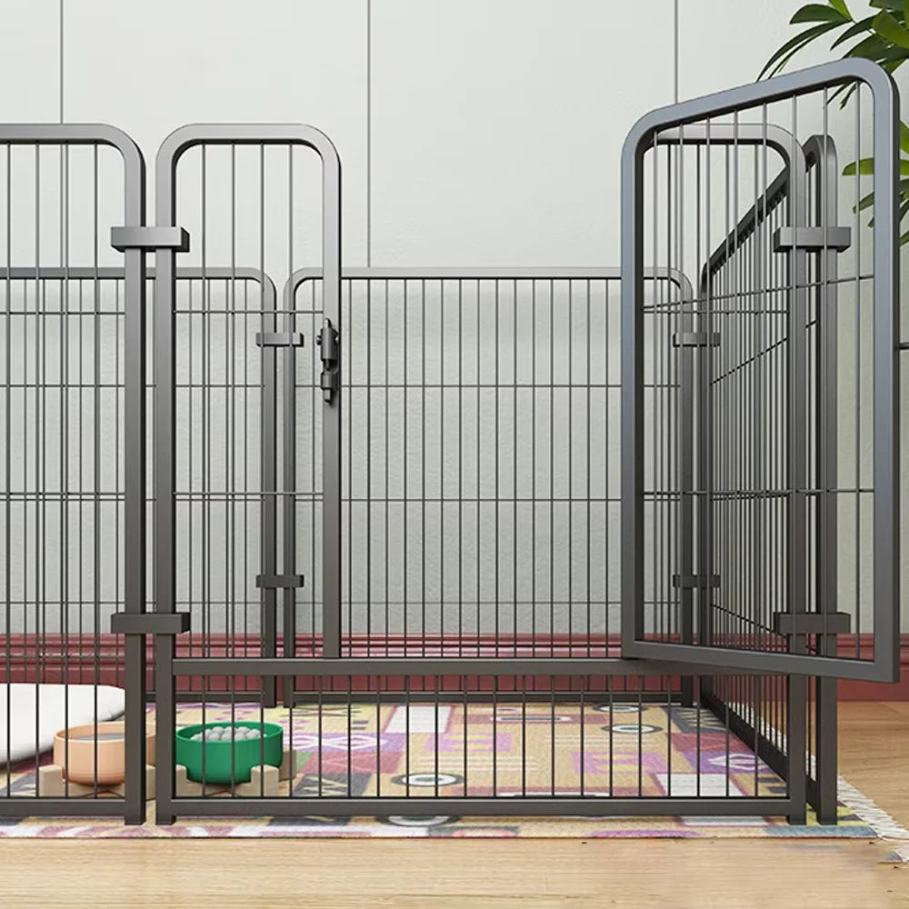 6 Panels Dog Fence Playpen Foldable Puppy Exercise Kennel Teddy Animal Escape Barrier Heavy Duty Cage for Dog Cat Rabbit Pet 60x60cm,70x80cm