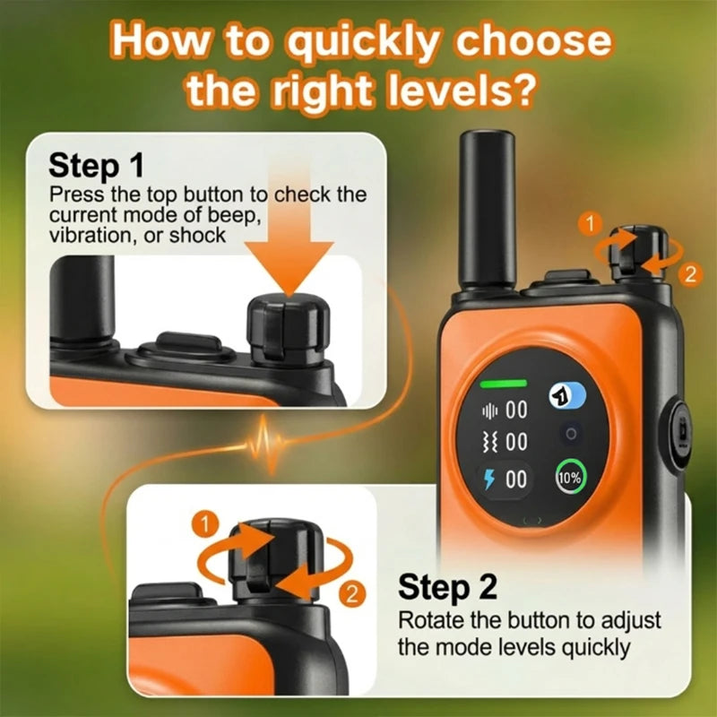 Electric Dog Training Collar Digital Rechargeable Remote Control IPX7 Waterproof Vibrator Pet Dog Bark Stop Shock Collar