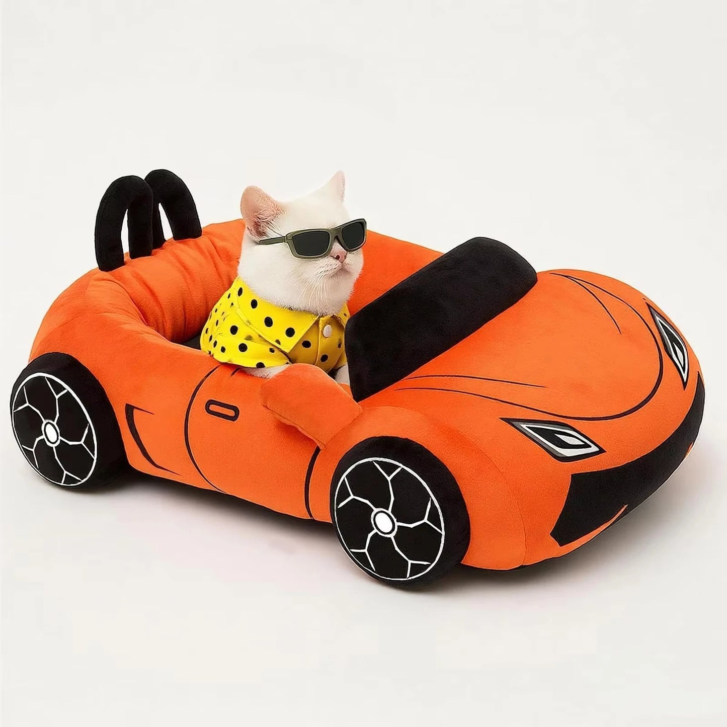 Cute Cat Beds Kitten Bed Soft and Cozy Small Dog Beds with Pillow Washable Pet Mat for Puppy and Kitty Funny Supercar Cat Toys